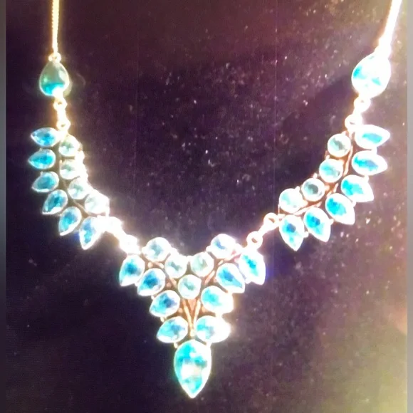 Blue Topaz 925 Sterling Silver Necklace
